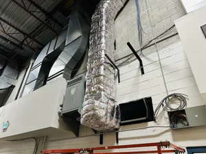 Insulated duct column in concealed ceiling space
