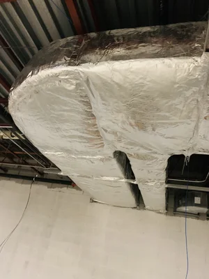 Insulated overhead duct in concealed ceiling space